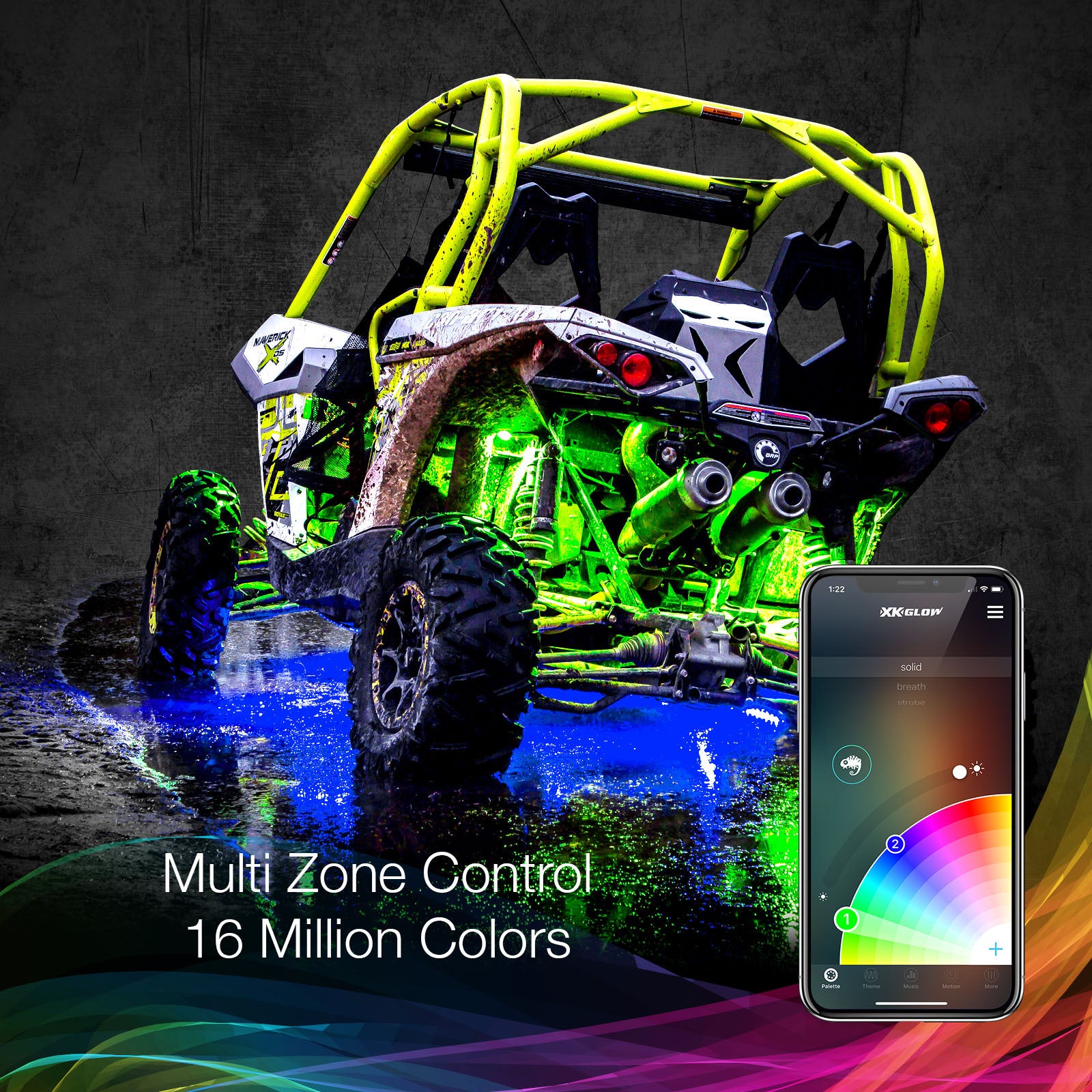 8-Piece RGB Rock Lights for Cars, Trucks & SUVs - Waterproof LED Underglow Lighting Kit with Remote Control - Perfect for Off-Roading, Car Shows & Night Driving