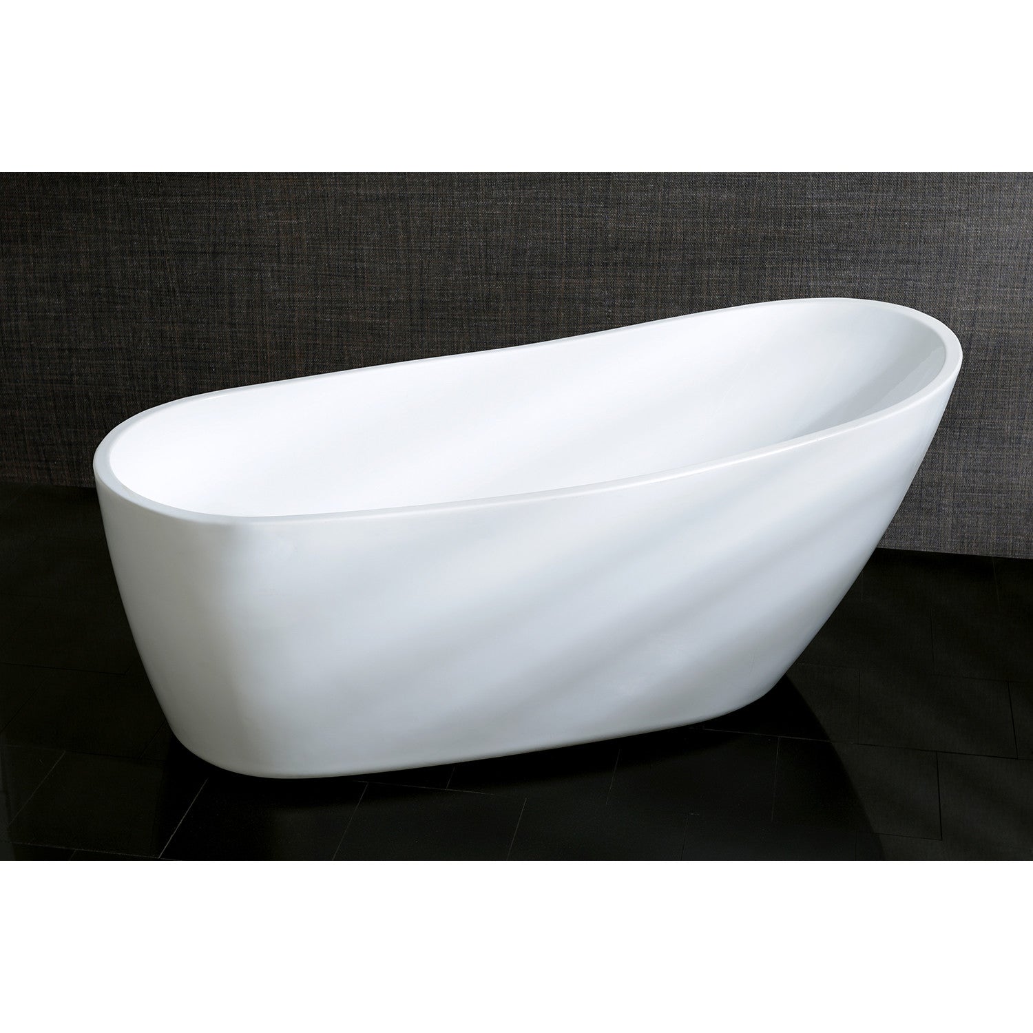 Aqua Eden 68 Inch Acrylic Oval Freestanding Bathtub - Glossy White Slipper Soaking Tub with Drain | Luxury Bathroom Upgrade for Spa-Like Relaxation at Home