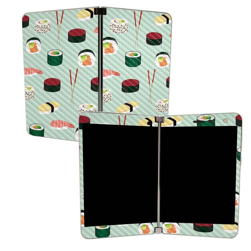 Premium Carbon Fiber Skin for Microsoft Surface Duo - Sushi Design | Protective & Durable Textured Cover | Easy to Apply & Remove | Made in USA | Perfect for Work, Travel & Everyday Protection