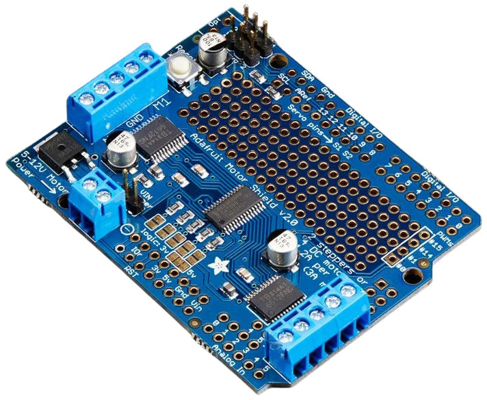 Adafruit Motor Stepper Servo Shield for Arduino Kit - DIY Robotics & Electronics Projects (Motors Not Included) - Perfect for Arduino Robot Cars, CNC Machines & Automation Projects