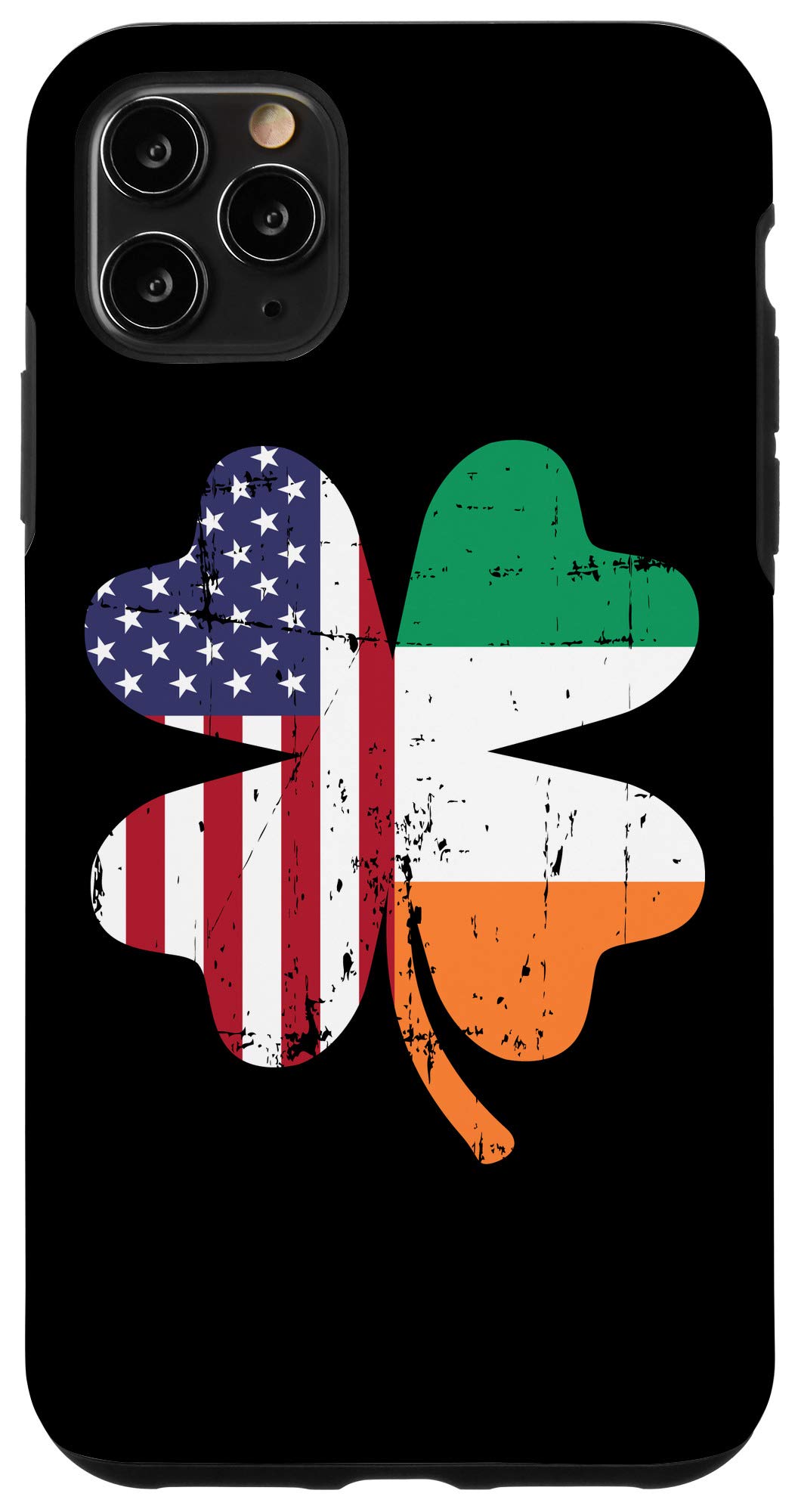 iPhone 11 Pro Max Case - Shamrock & USA Flag Design - Durable Protective Cover for St. Patrick's Day - Perfect for Irish-American Celebrations, Parties and Daily Use