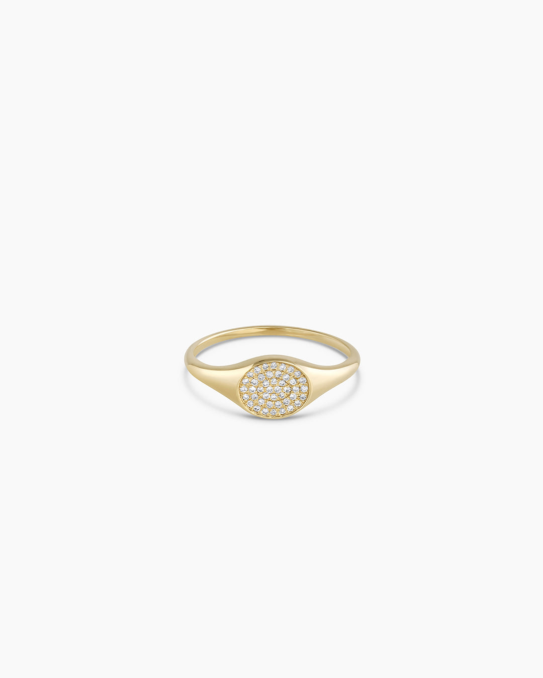 Exquisite Diamond Pavé Signet Ring for Men & Women - 14K Gold or Sterling Silver - Elegant Personalized Jewelry Gift for Weddings, Anniversaries & Special Occasions