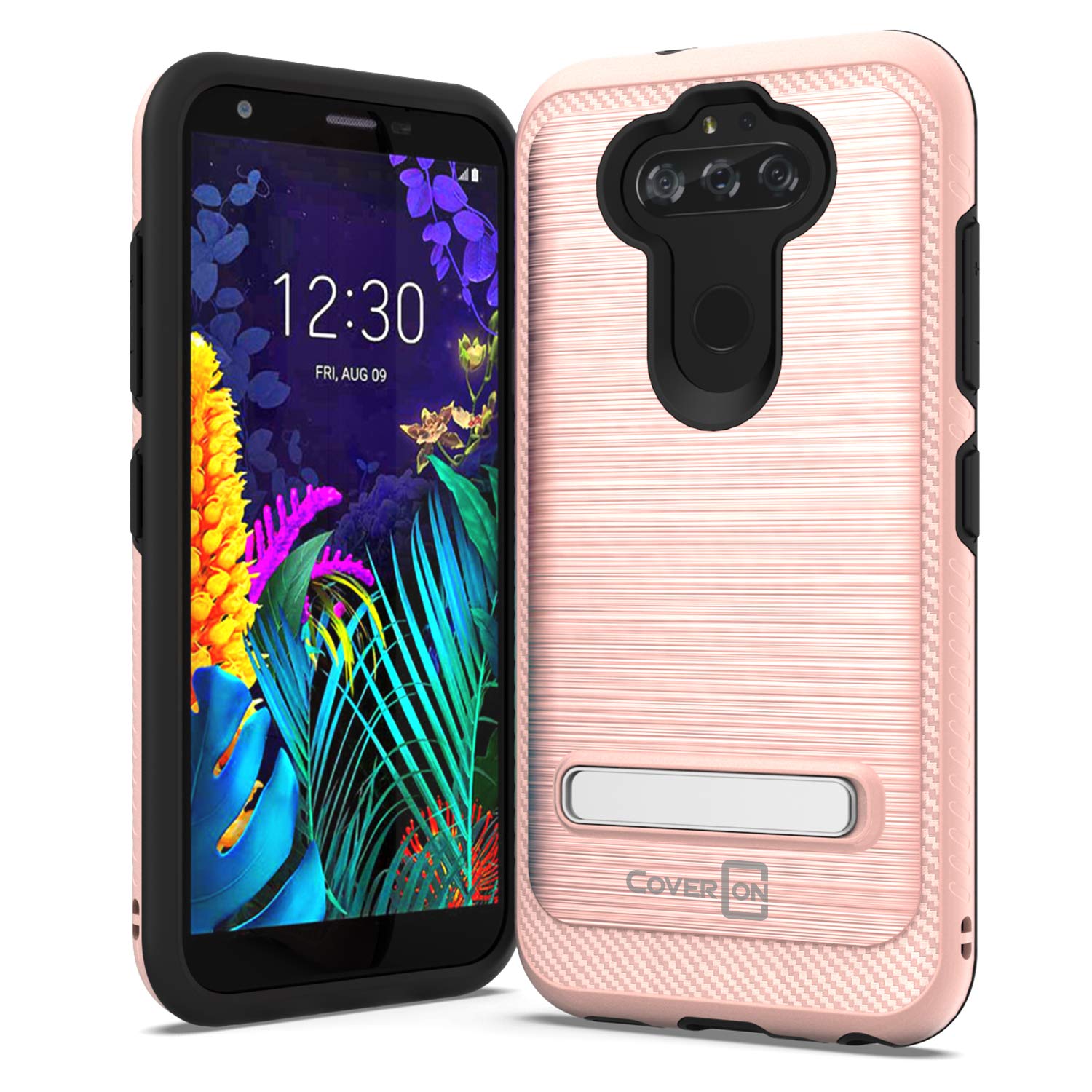 Premium Metal Kickstand Case for LG Aristo 5/5+/Phoenix 5/Fortune 3 - Magnetic Hybrid Protective Cover (Rose Gold) | Perfect for Hands-Free Viewing, Video Calls & Gaming