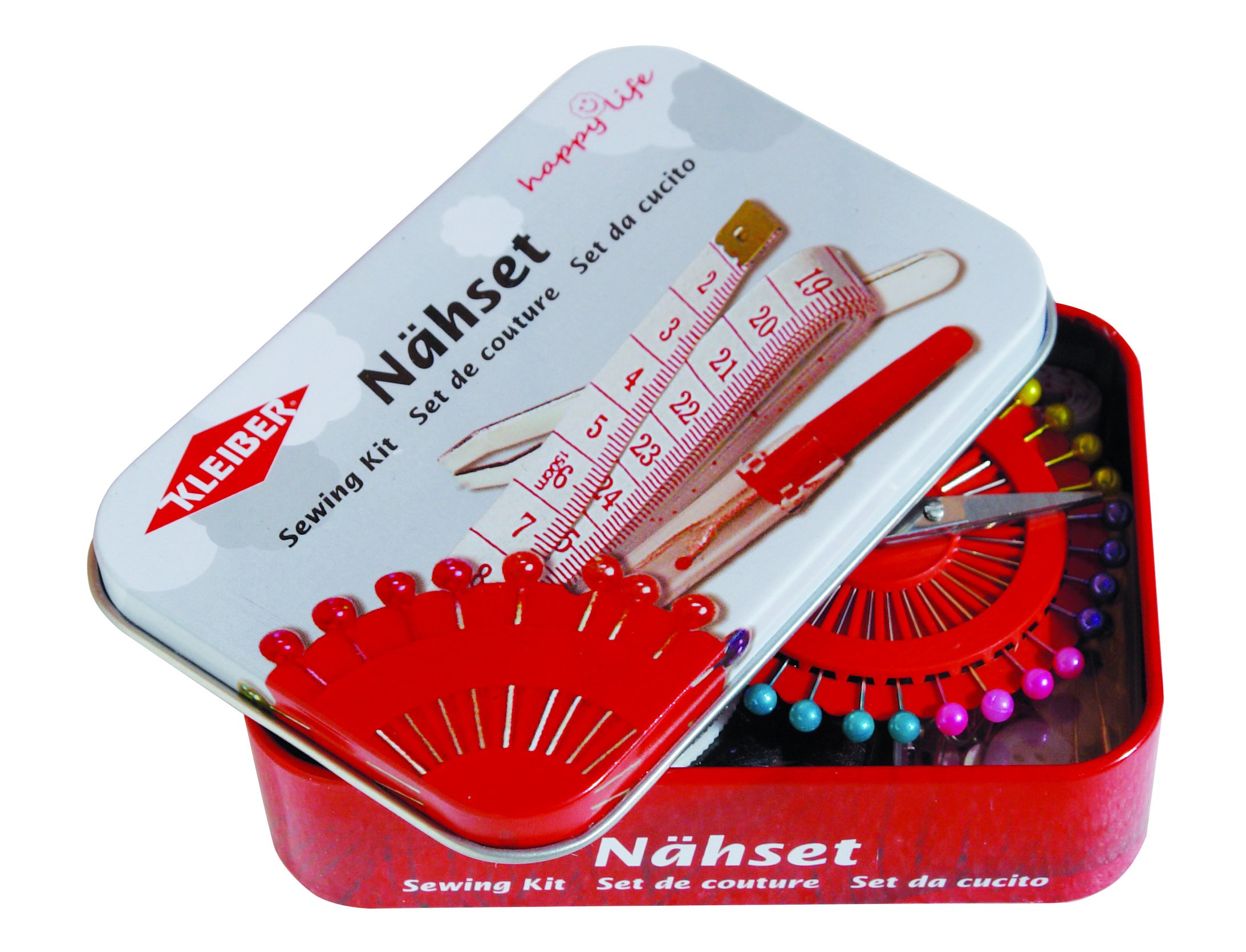 70-Piece Sewing Kit in Portable Tin Box with Thread, Needles & Buttons - Perfect for Travel, Emergency Repairs & DIY Crafts (Red)