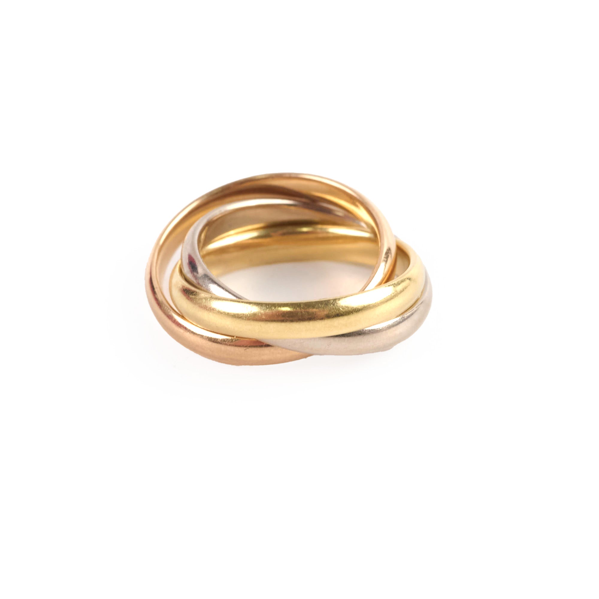 Cartier Trinity Ring Medium Model Size 51 - 18K Gold Tri-Color Interlocking Bands (2024) | Luxury Jewelry for Women, Anniversary Gift & Special Occasions