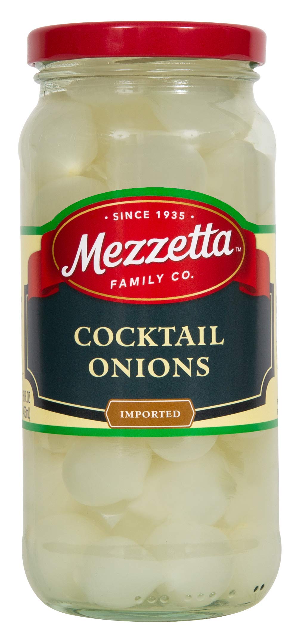 Mezzetta Imported Cocktail Onions - 16oz (1lb) Premium Gourmet Pickled Onions for Martinis, Bloody Marys & Charcuterie Boards