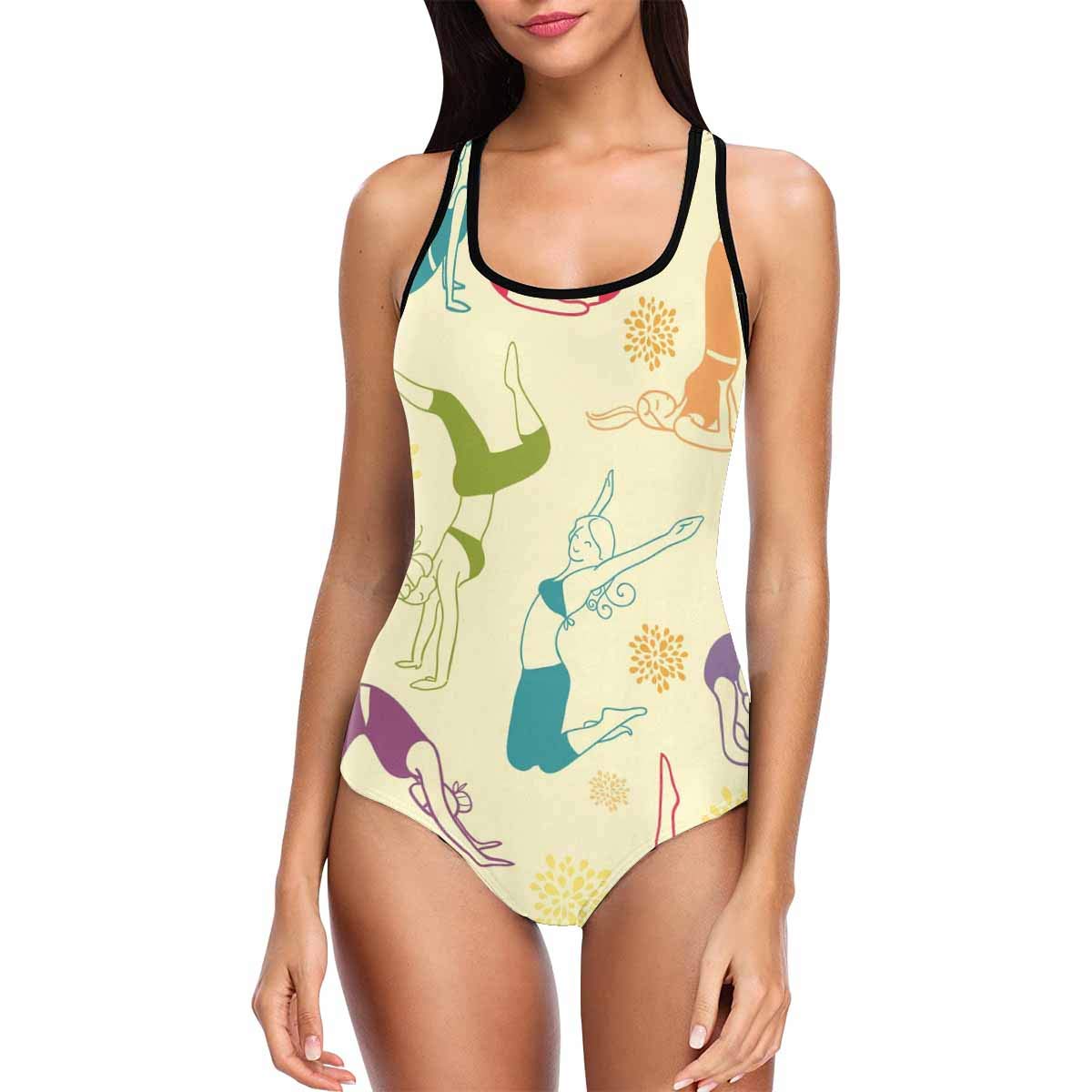 InterestPrint Women's High Waist One Piece Workout Tank Top - Fitness Swimwear & Bathing Suit for Yoga, Running, Beach & Pool Activities