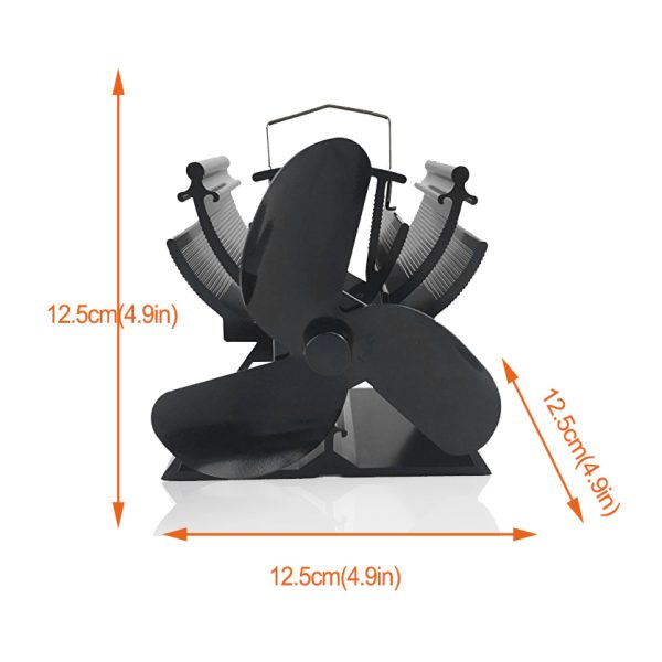 3 Blade Stove Fan VDSF633 - Eco-Friendly Heat Powered Stove Fan for Wood Stove, Fireplace & Pellet Stove - Silent Operation & Energy Efficient for Home Heating (Perfect for Living Room, Cabin & RV Use)