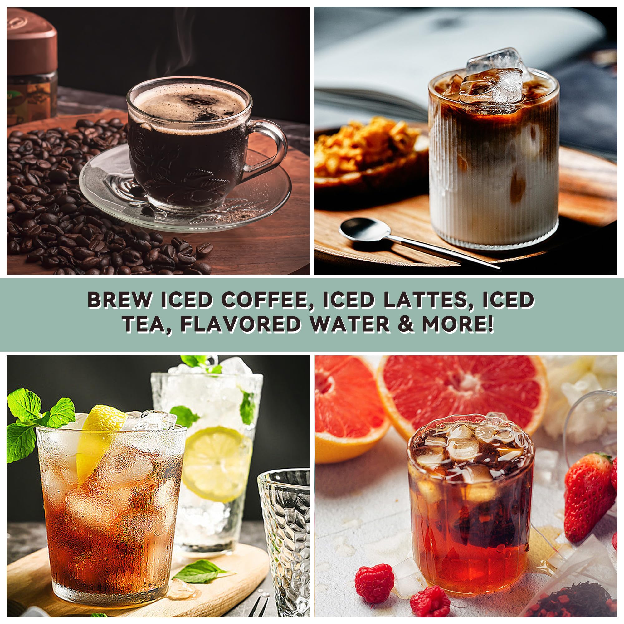 Best Iced Coffee Maker - Hot & Cold Brew Coffee Machine with Self-Cleaning, Single Serve Coffee Maker for Ground Coffee, 4-5 Cups Capacity - Perfect for Home, Office, RV & Camping - Enjoy Refreshing Iced Coffee or Hot Brew Anytime (Green)