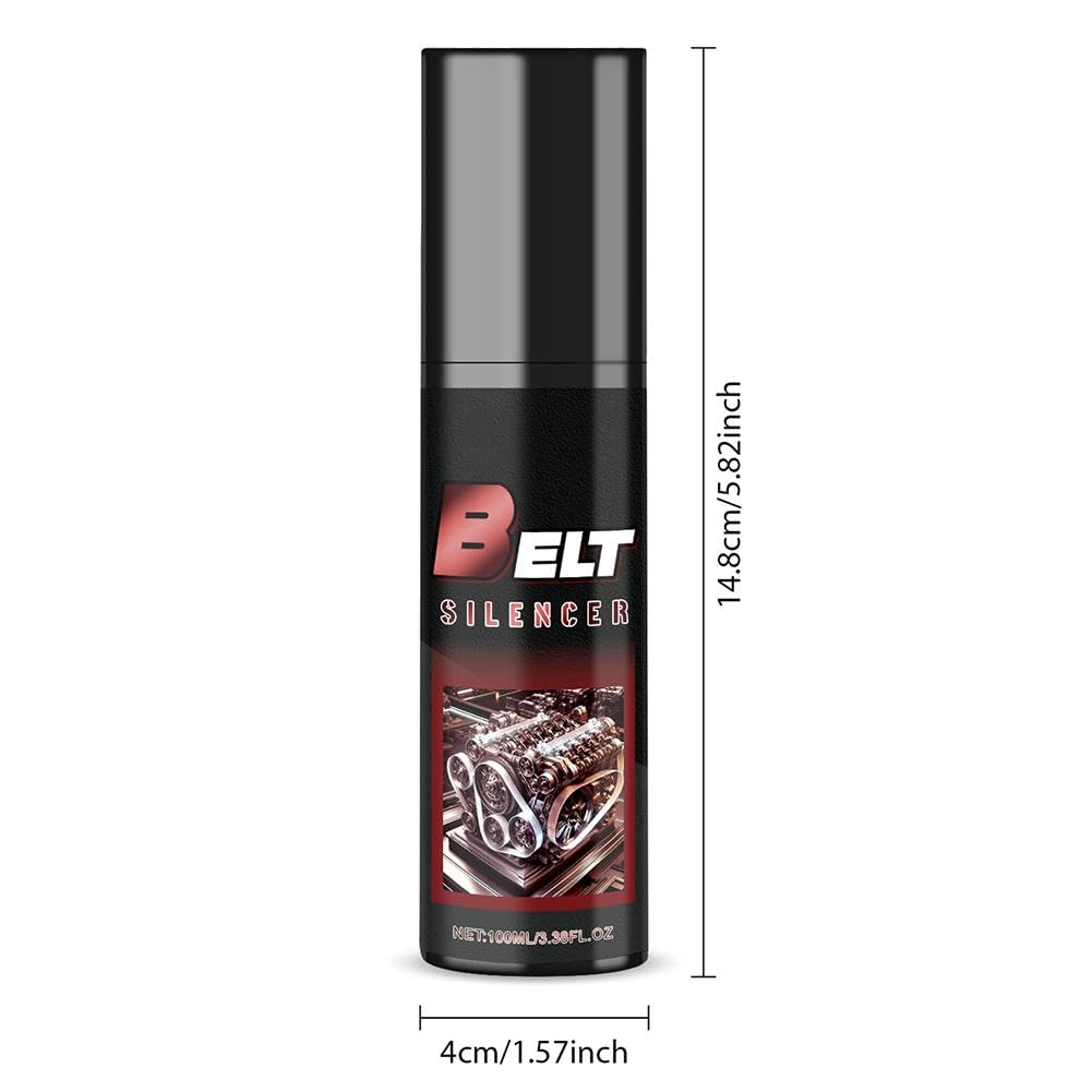 Belt Dressing Spray for Automotive - 100ml Engine Belt Lubricant & Noise Silencer | Reduce Squeaking & Protect Car Belts | Ideal for Daily Driving, Long Trips & Vehicle Maintenance