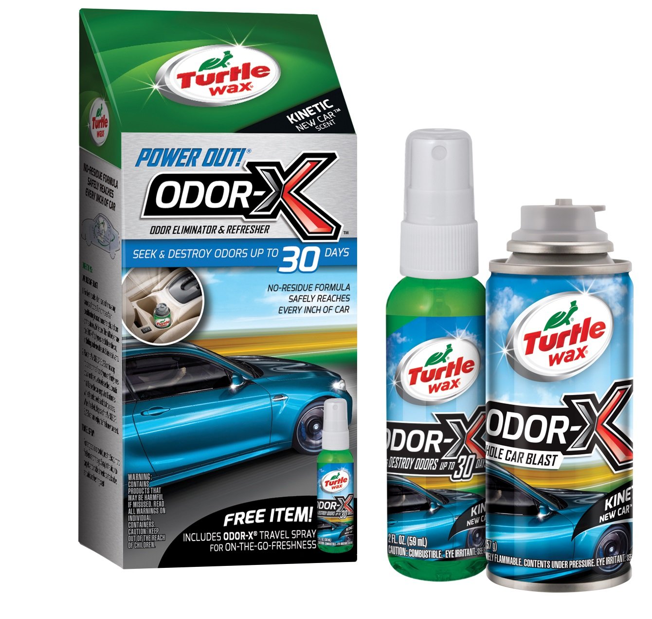 Turtle Wax 50653 Power Out Odor-X Whole Car Blast Air Freshener - 2.5 Fl Oz for Car, Truck & RV - Eliminates Bad Smells & Freshens Vehicle Interiors