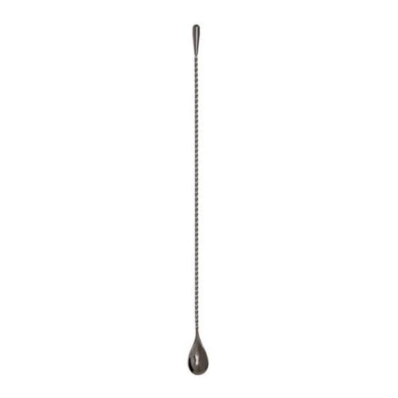True Brands Black Bar Spoon - Premium Stainless Steel Cocktail Mixing Spoon for Bartenders & Home Bars - Perfect for Mixing Drinks, Layering Cocktails & Stirring Martinis