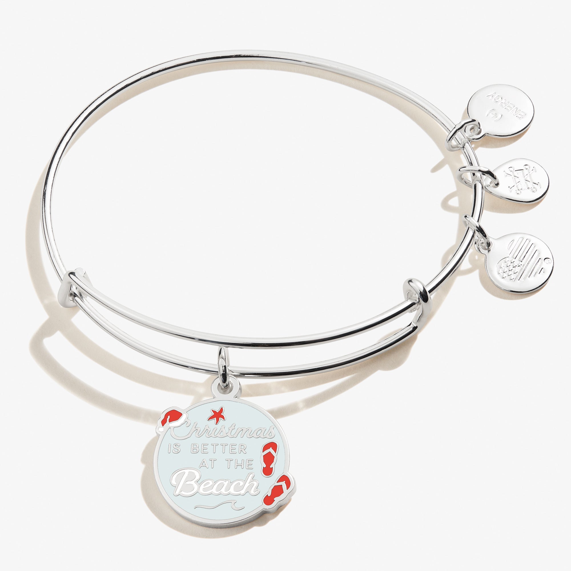 Christmas is Better at the Beach Charm Bangle - Festive Holiday Beach Jewelry for Women - Perfect for Christmas Parties, Beach Vacations & Summer Holiday Gifts