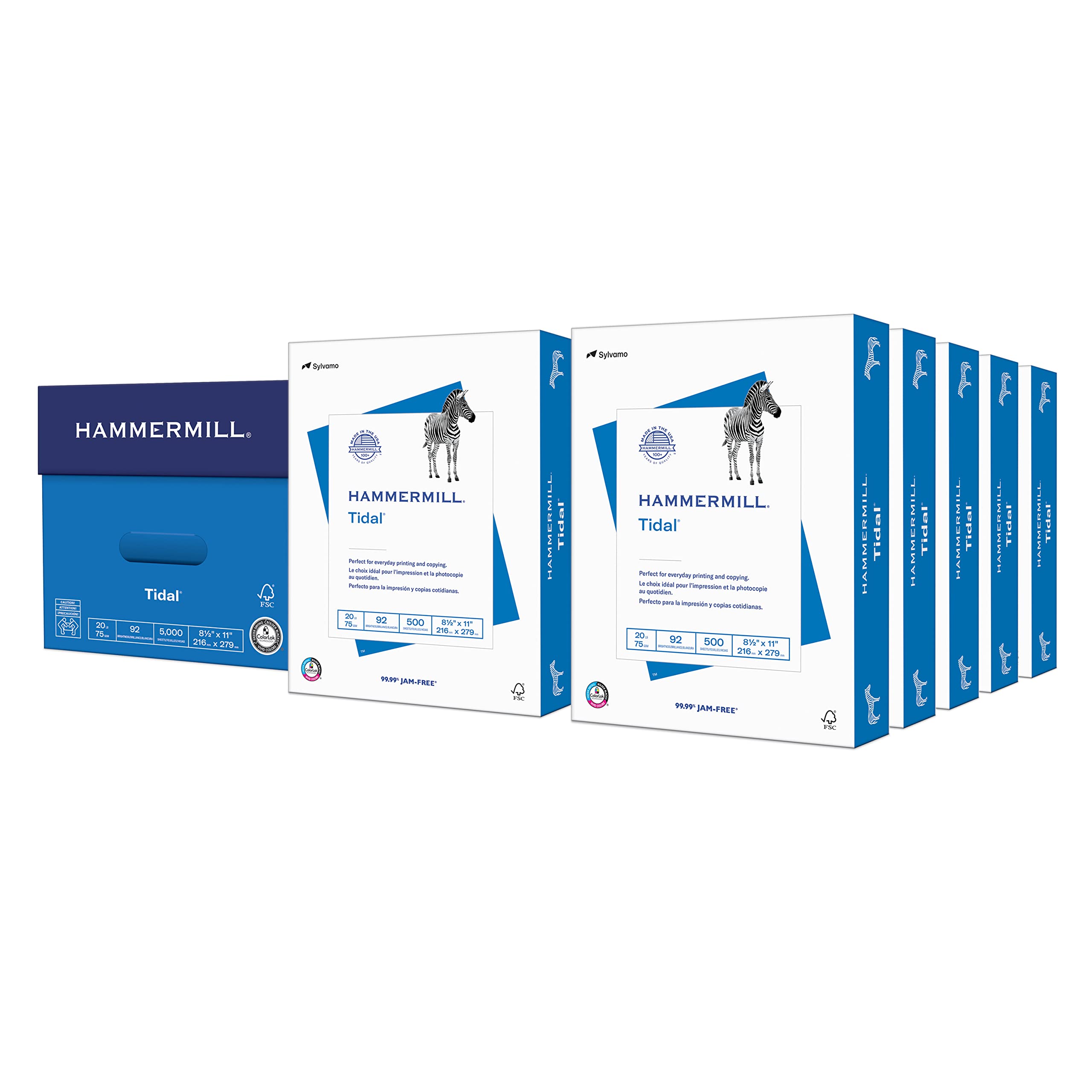 Hammermill Printer Paper, 20 lb Copy Paper, 8.5 x 11, 10 Reams (5,000 Sheets), 92 Bright, Made in USA - Premium Office & Home Printing for Documents, Reports, and School Projects