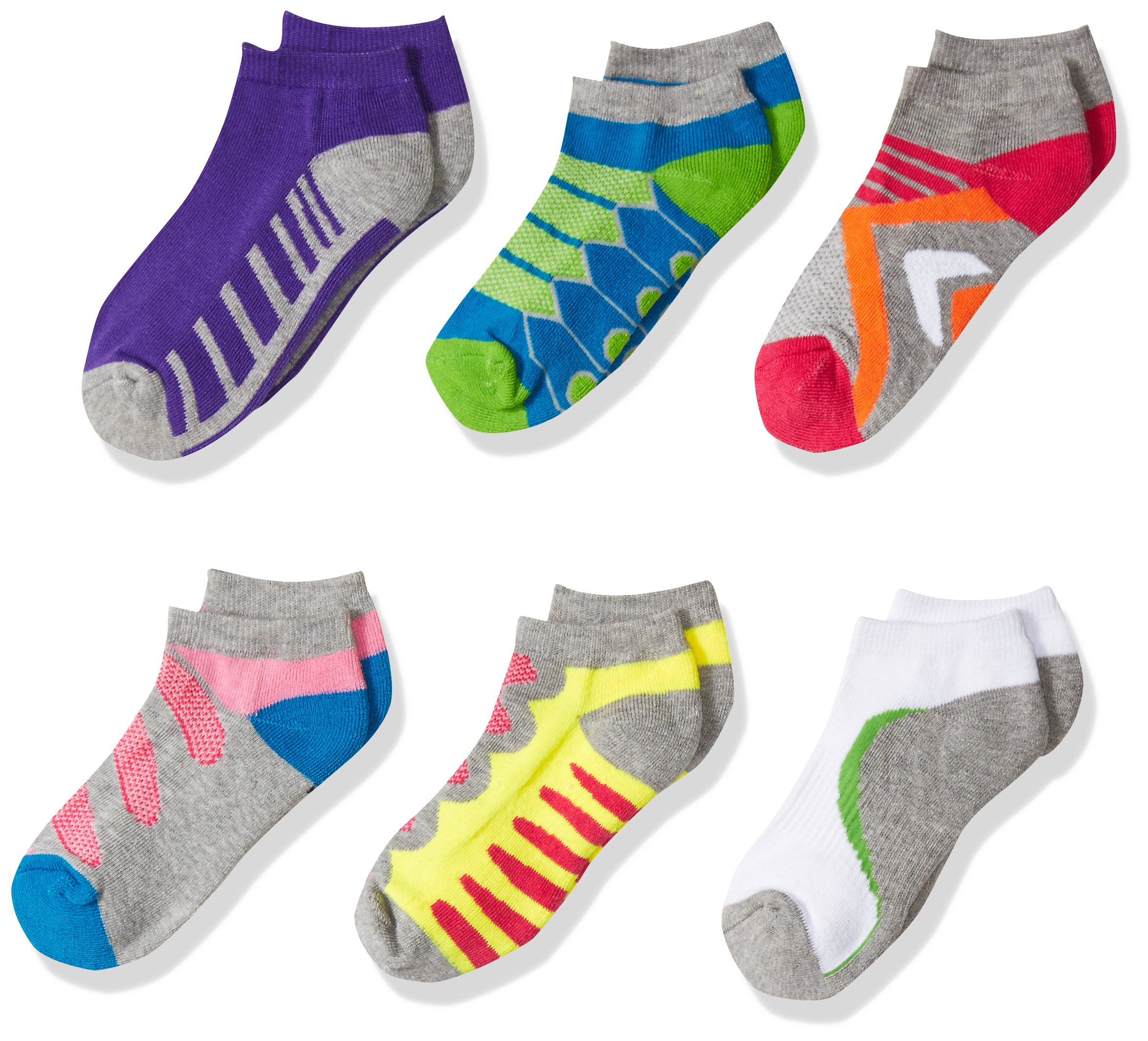 Jefferies Girls' Tech Sport Low Cut Socks 6 Pack - Breathable Athletic Socks for Running, Gym & Everyday Wear