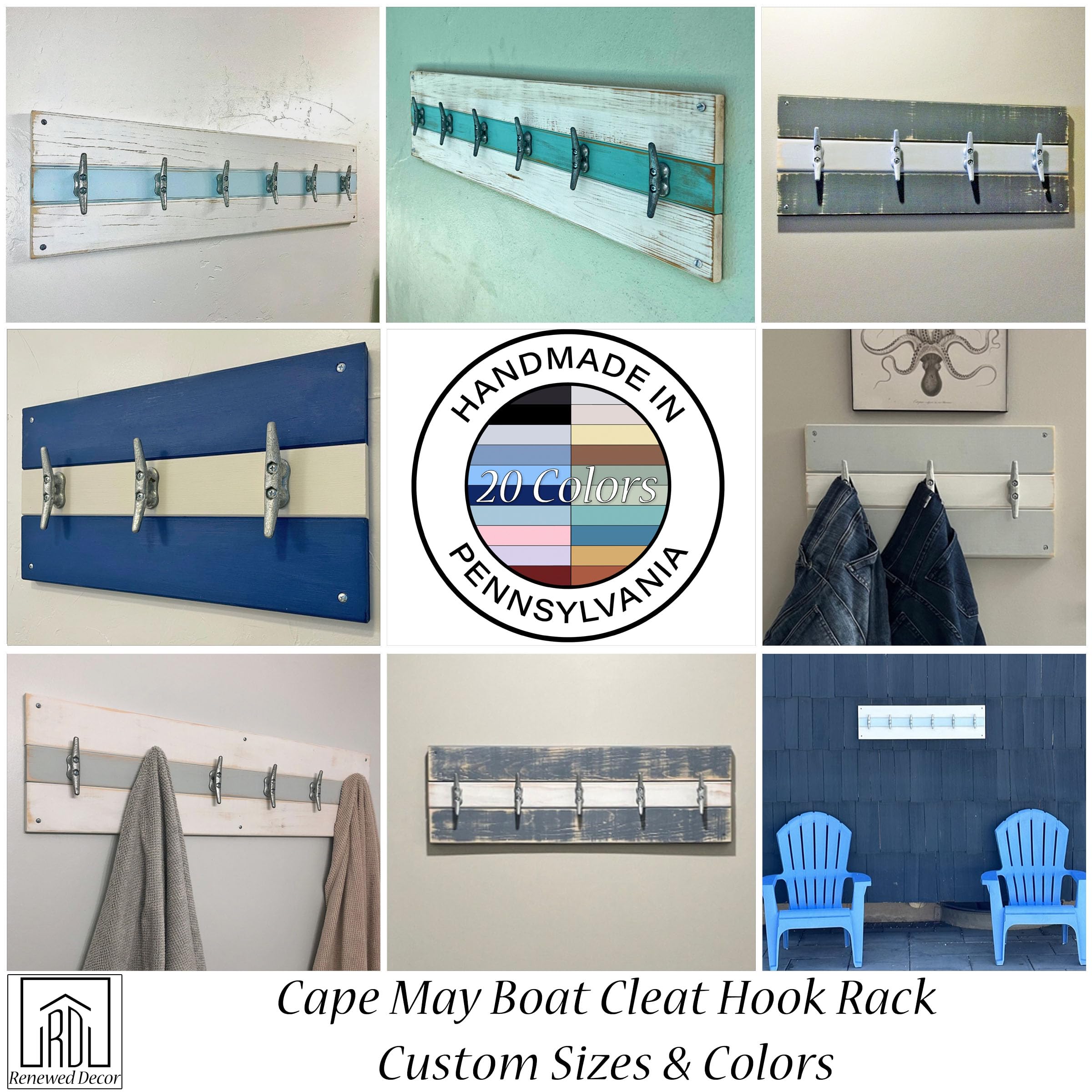 Nautical Towel Hook - Boat Dock Cleat Wall Decor for Bathroom & Beach House - Handmade in USA | Coastal Home Decor