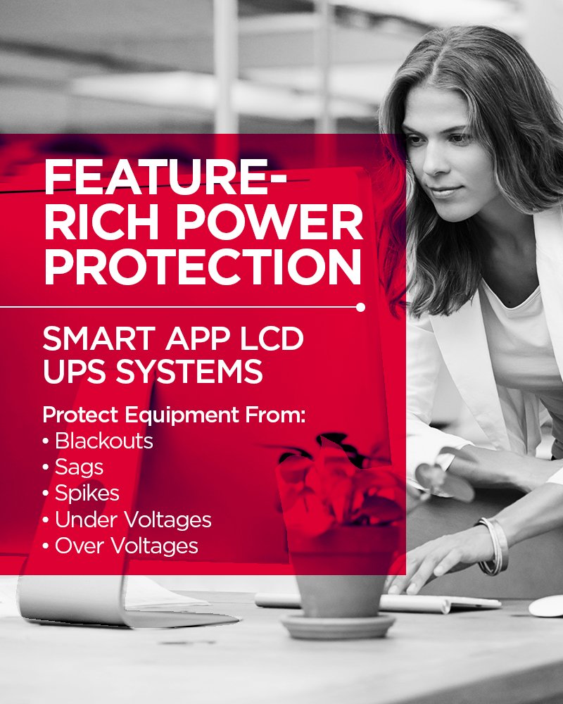 CyberPower OR700LCDRM1U Smart App LCD UPS - 700VA/400W, 6 Outlets with AVR, 1U Rackmount Uninterruptible Power Supply for Home Office & Server Rack Protection