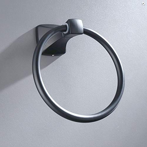 Plantex Space Aluminum Napkin Holder - Bathroom Towel Ring & Hanger for Wash Basin - Black Powder Coated - Durable Bathroom Accessories for Kitchen, Restaurant & Home Decor