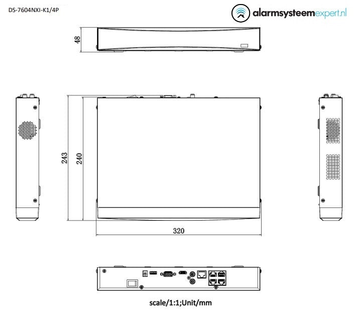DS-7604NXI-K1/4P 4-Channel AcuSense 4K NVR with HDMI & PoE for Home Security Surveillance System - Monitor Your Property in Ultra HD