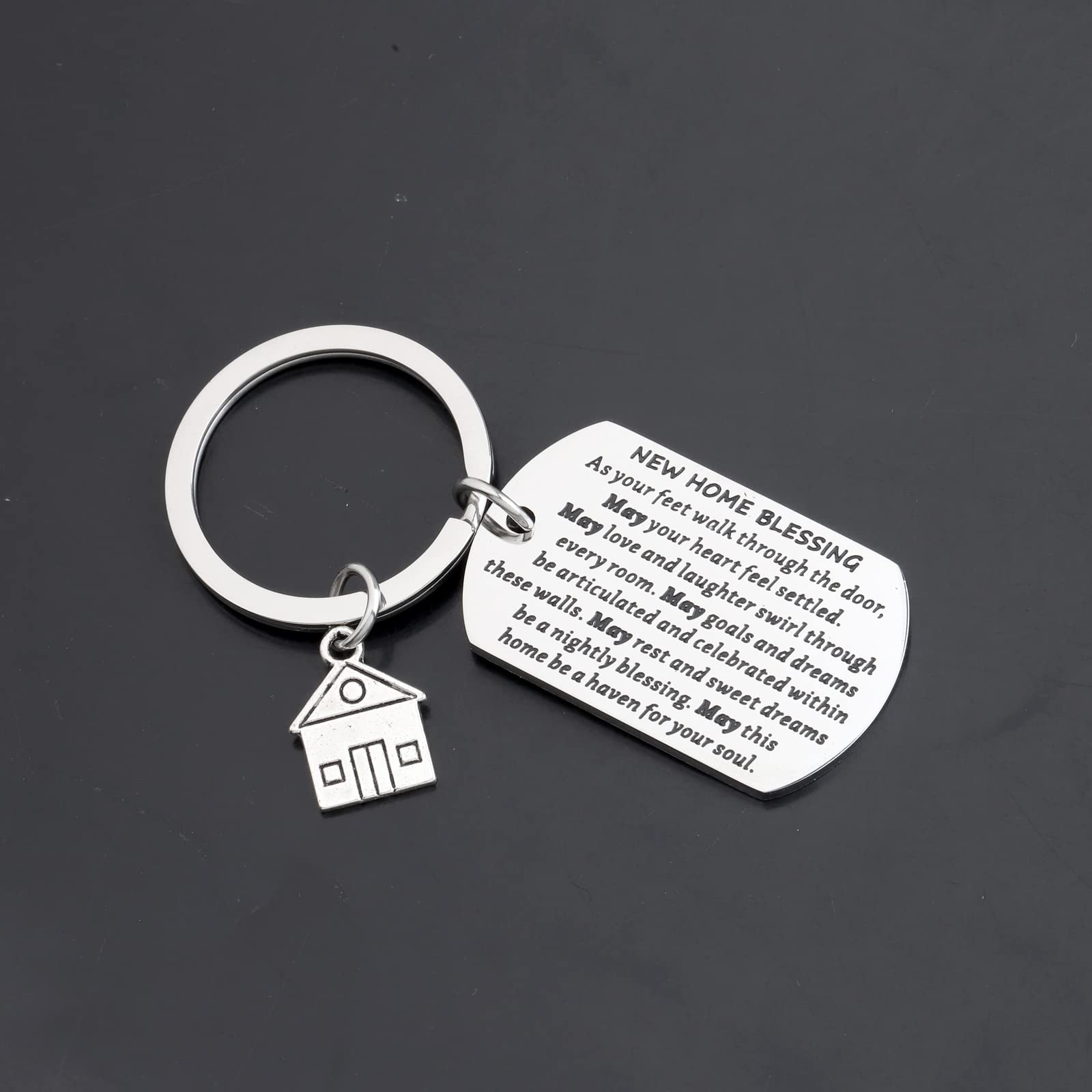 WSNANG New Home Blessing Gift Keychain - Housewarming Present for New Homeowners, Congratulations Gift for Housewarming Party, New Home Decor