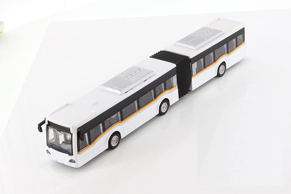 Showcasts Sonic Articulated Bus with Sounds and Lights - White 1100WD Diecast Model Toy Bus for Kids & Collectors - Perfect for Playtime, Display & Gift Giving