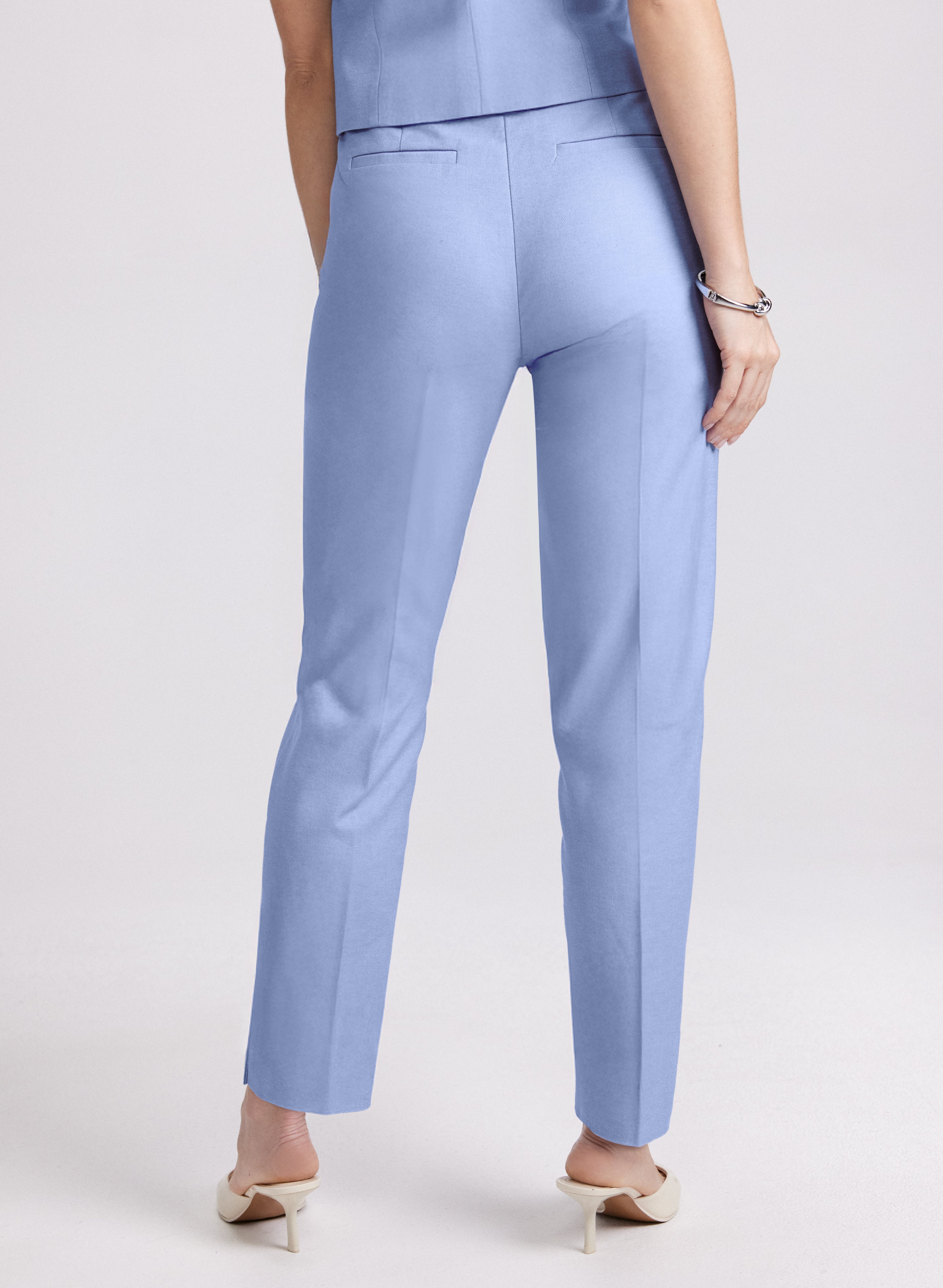 Emma Slim Leg Pants for Women - High Waist Stretchy Trousers, Comfortable Office Work Pants - Perfect for Business Casual, Travel & Everyday Wear