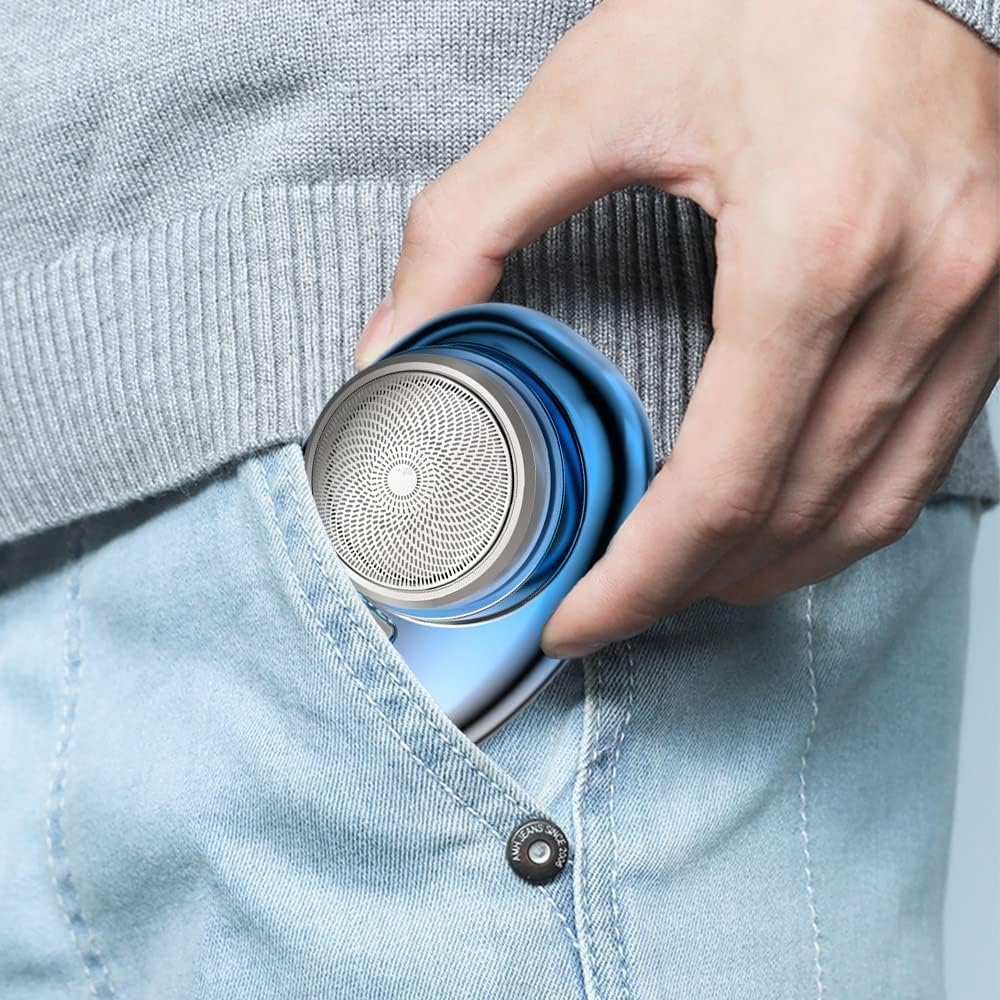 Pyrinov Rechargeable Waterproof Electric Shaver - Hexotil Mini Shaver for Men, Cordless Multifunctional Trimmer for Beard, Mustache & Body Grooming - Perfect for Travel, Home & Gym Use (Black)
