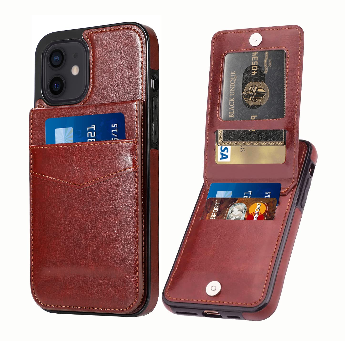 Premium iPhone 11 Wallet Case with RFID Blocking Credit Card Slots - PU Leather Protective Phone Cover for iPhone 11 (6.1 Inch) - Sepia Brown - Perfect for Daily Commute & Travel Accessories