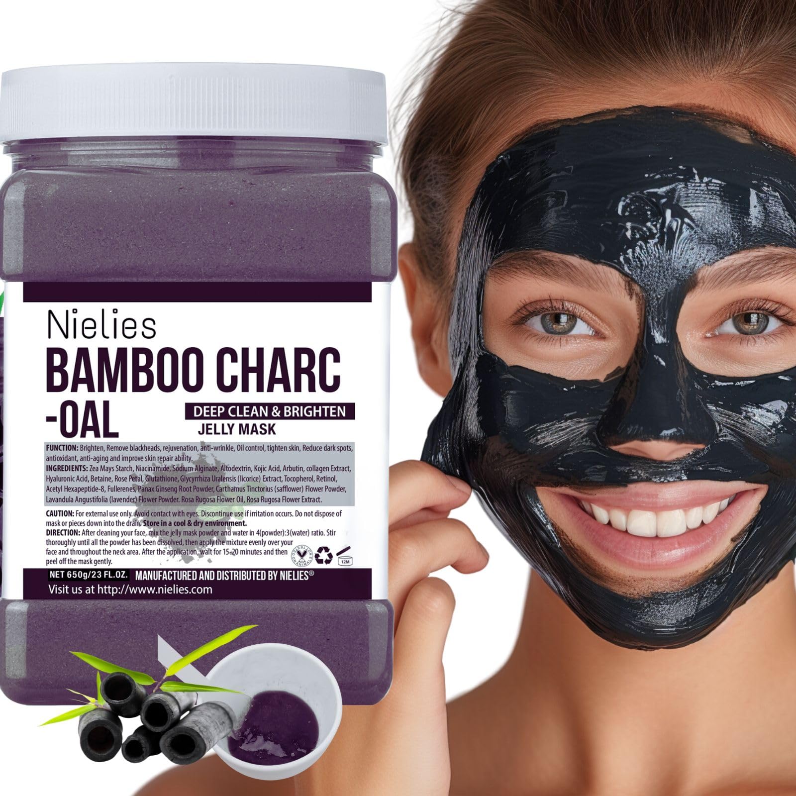 Charcoal Hydrating Jelly Face Mask - Hydrojelly for Spa & Facials
