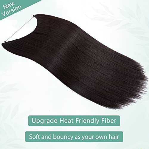 Premium Curly Synthetic Invisible Wire Hair Extensions - Seamless Clip-In Extensions for Volume & Length - Perfect for Parties, Weddings & Everyday Styling