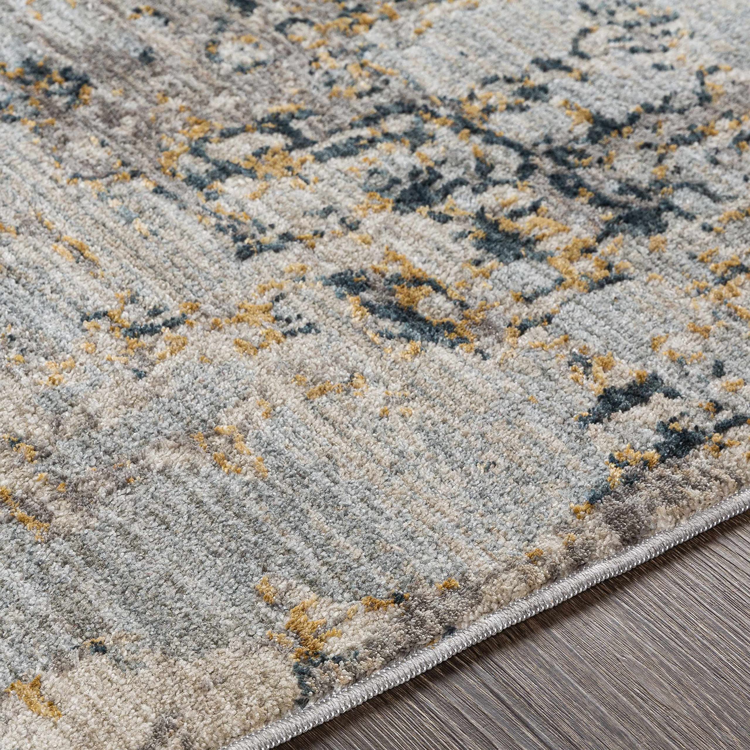 Modern Hauteloom Midfield Area Rug for Living Room & Bedroom - Soft Gray, Beige, Blue - 2' x 3' - Perfect for Home Decor, Cozy Spaces & Interior Design