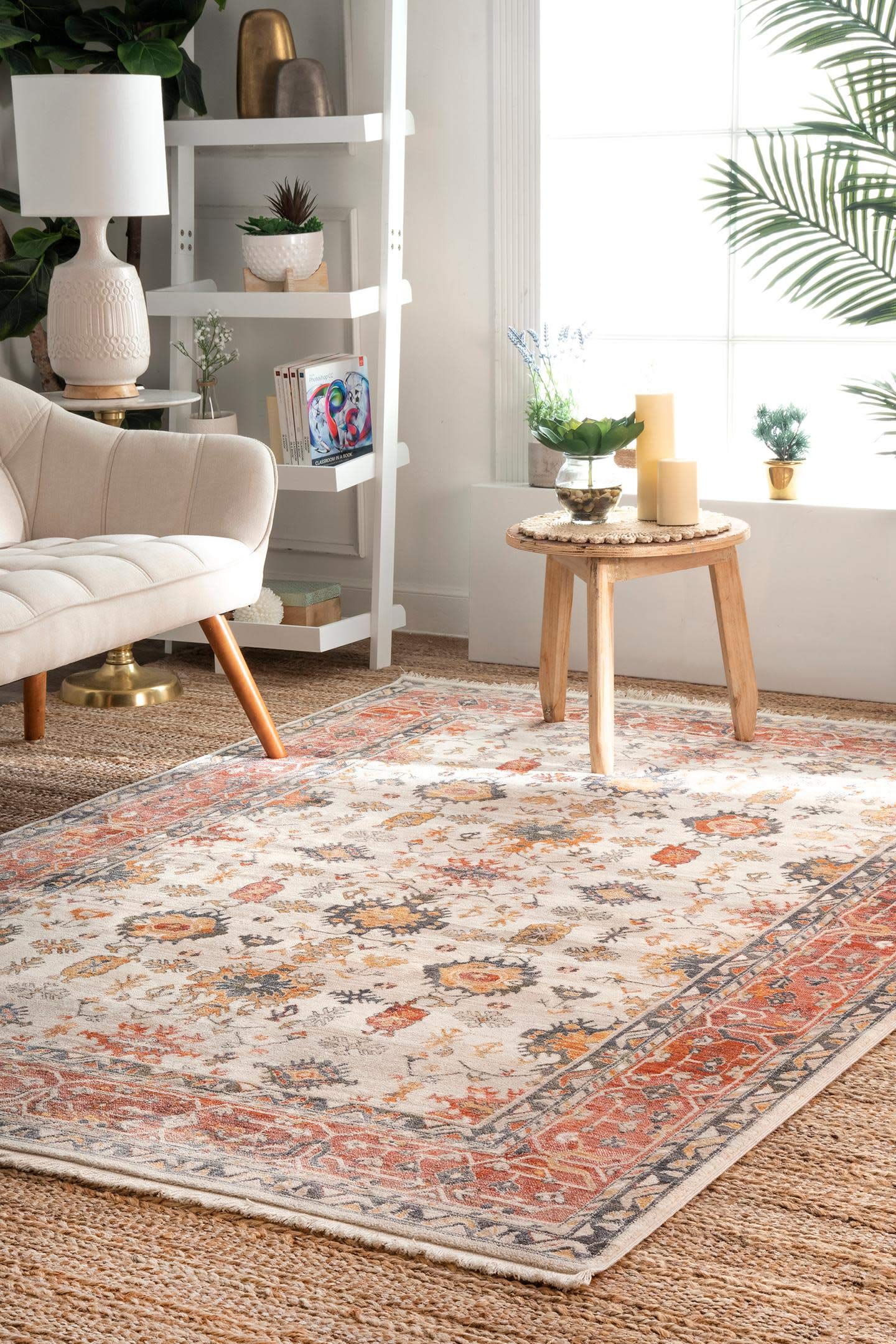 nuLOOM Jordyn Persian Tassel Area Rug 3' x 5' Multi-Color - Boho Chic Living Room Bedroom Decor, Soft Non-Slip Accent Rug for Home Office & Dorm