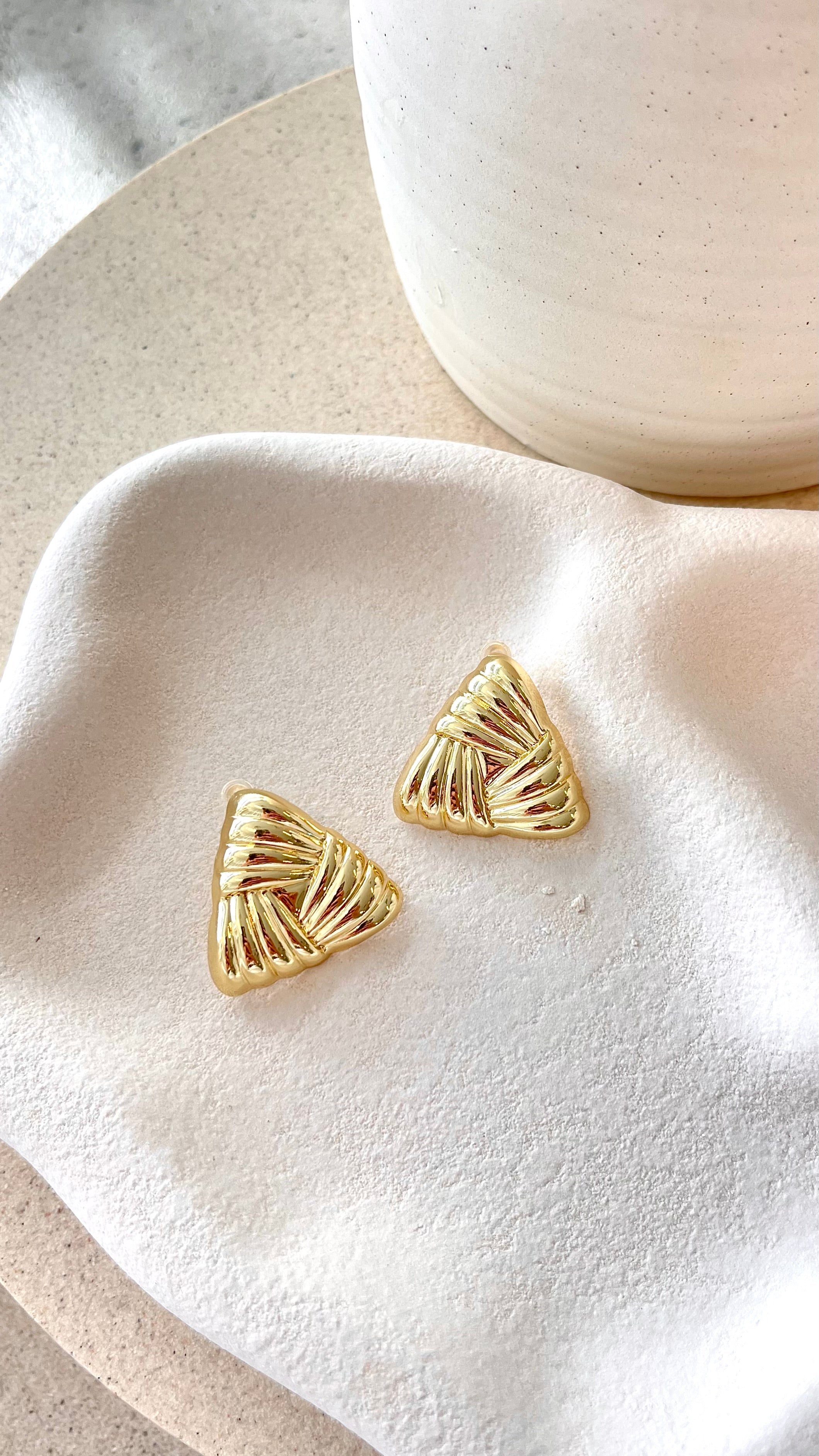 Madalena Gold Earrings for Women - Elegant Dangle Hoop Earrings for Party, Wedding & Everyday Wear