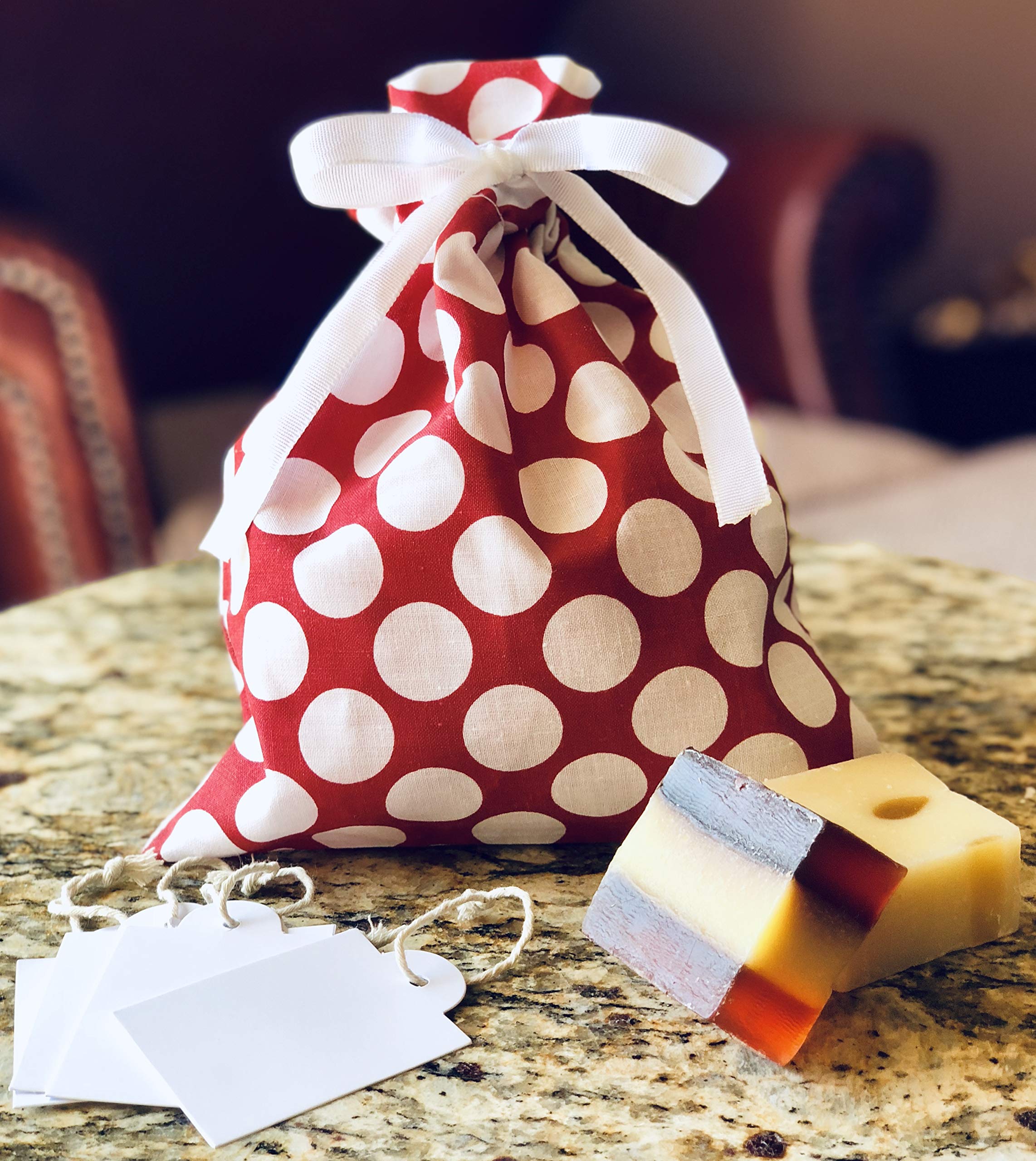 Premium 100% Cotton Gift Bags Set of 5 - 3 Large 16