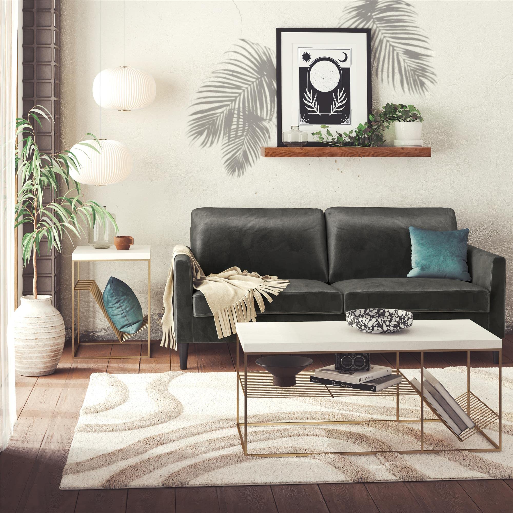 Stylish Mr. Kate Neely Plaster Coffee Table - Modern Living Room Centerpiece for Home Decor | Perfect for Small Spaces & Cozy Gatherings