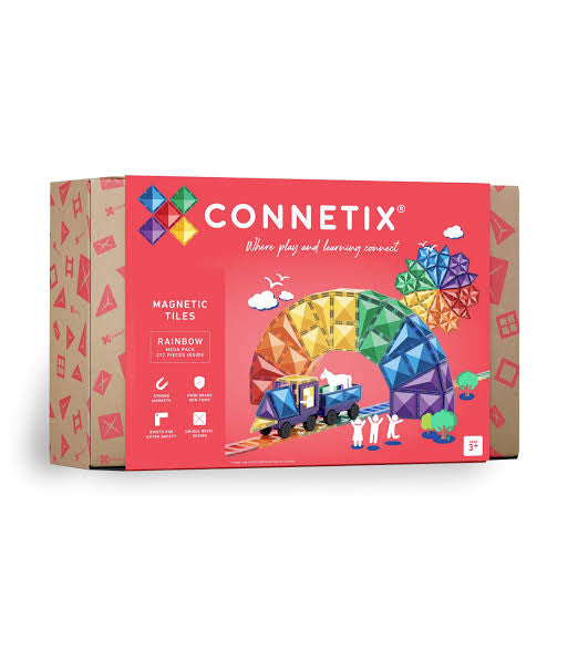 Connetix Magnetic Tiles 212-Piece Rainbow Mega Pack - STEM Educational Building Toys for Kids, Perfect for Creative Play & Learning at Home or School
