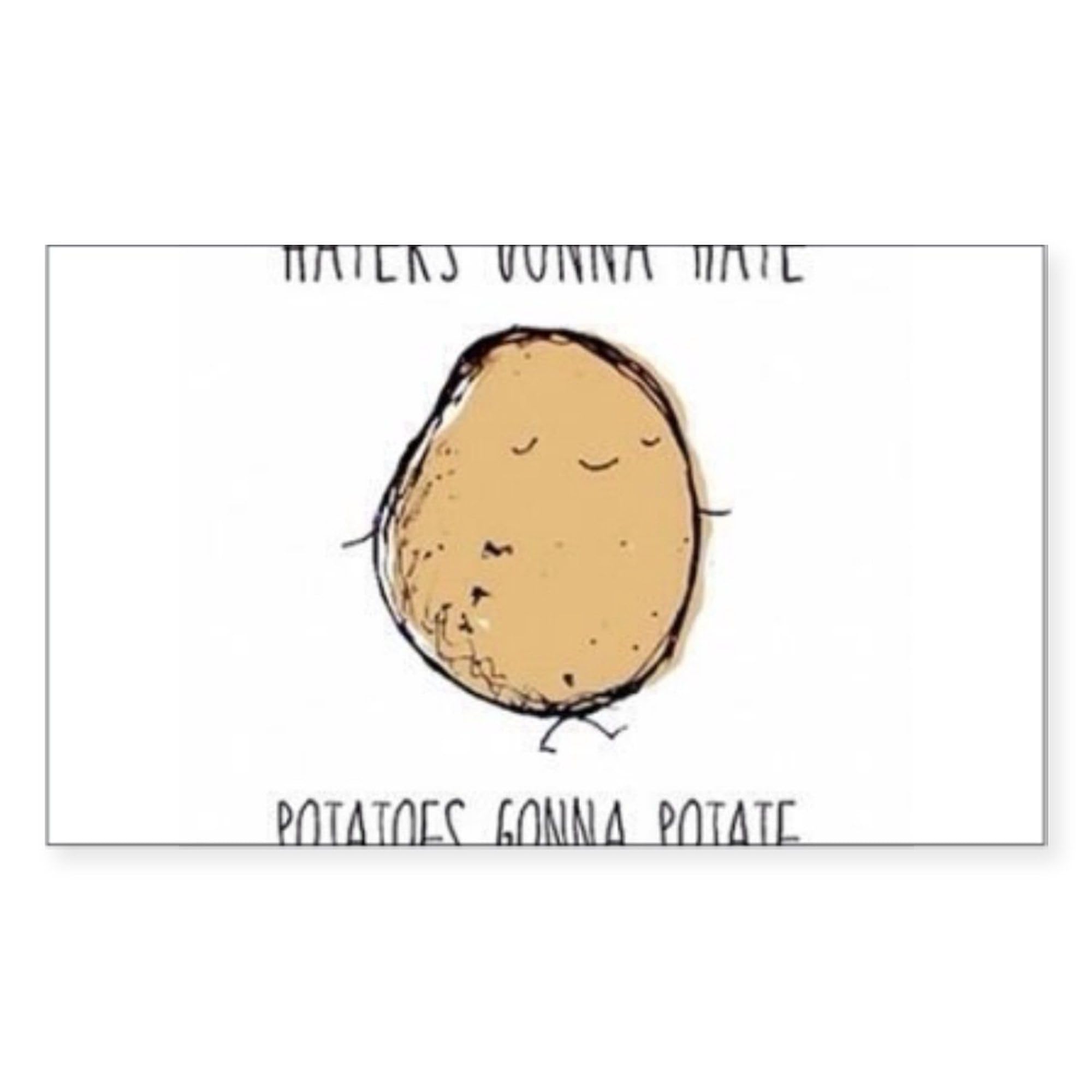 Haters Gonna Hate Potatoes Gonna Potate Bumper Sticker - Funny Car Decal for Windows, Laptops & Water Bottles - Durable Vinyl Sticker for Cars, Trucks & DIY Projects