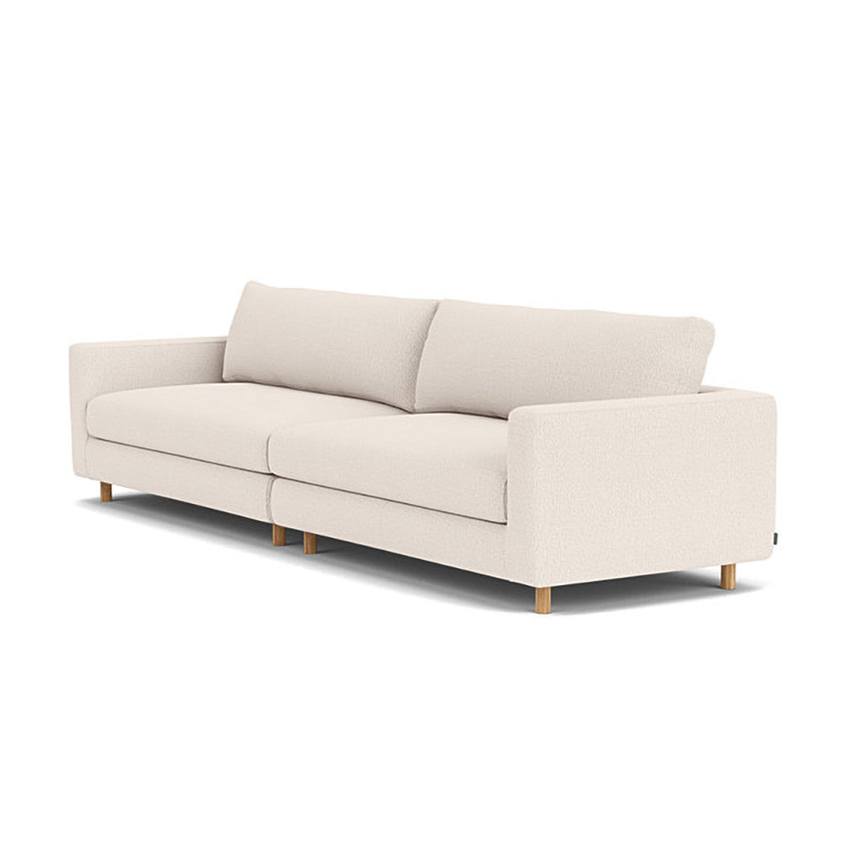 Modern Dylan Boucle 4-Seater Sofa - Soft Chenille Fabric Sectional Couch for Living Room, Lounge & Family Room - Comfortable Mid-Century Style Sofa for Home Decor