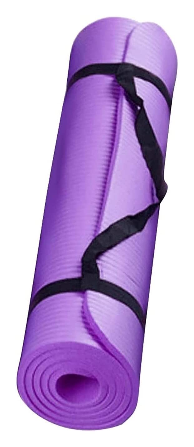 UMKY Premium Non-Slip Yoga Mat - 1/4 Inch Thick Tear-Resistant Exercise Mat for Yoga, Pilates, Workouts & Home Gym - Purple Fitness Mat with Abdominal Wheel & Elbow Pad Support