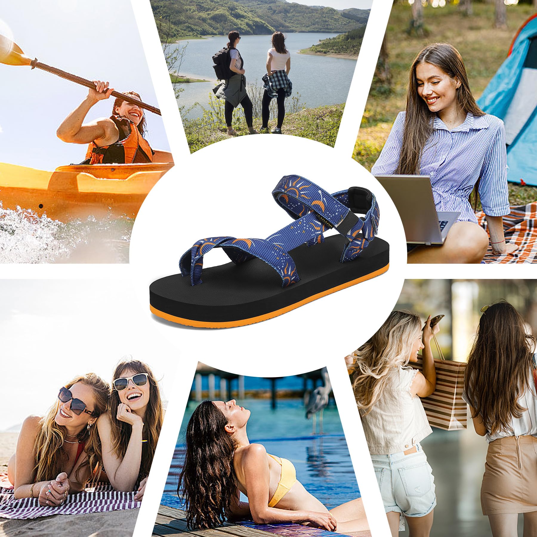 **Women's Sport Walking Sandals with Arch Support & Adjustable Straps - Comfortable Platform Sandals for Height Increase - Perfect for Hiking, Beach & Casual Wear**