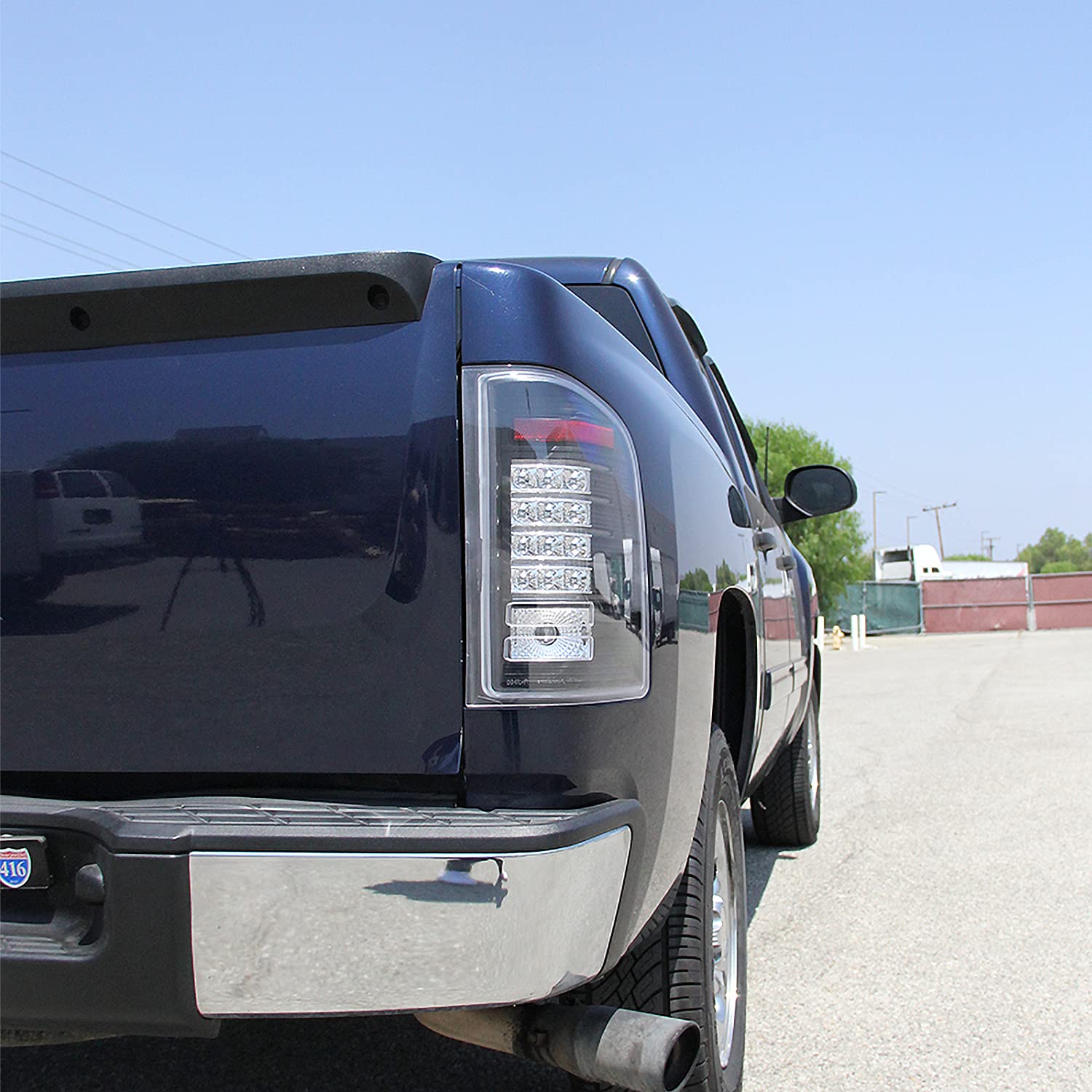 Spec-D Tuning LED Black Tail Lights for 2007-2013 Chevy Silverado 1500 & 2007-2014 Silverado 2500HD/3500HD - Left & Right Pair Assembly - Enhanced Night Visibility & Style Upgrade for Pickup Trucks