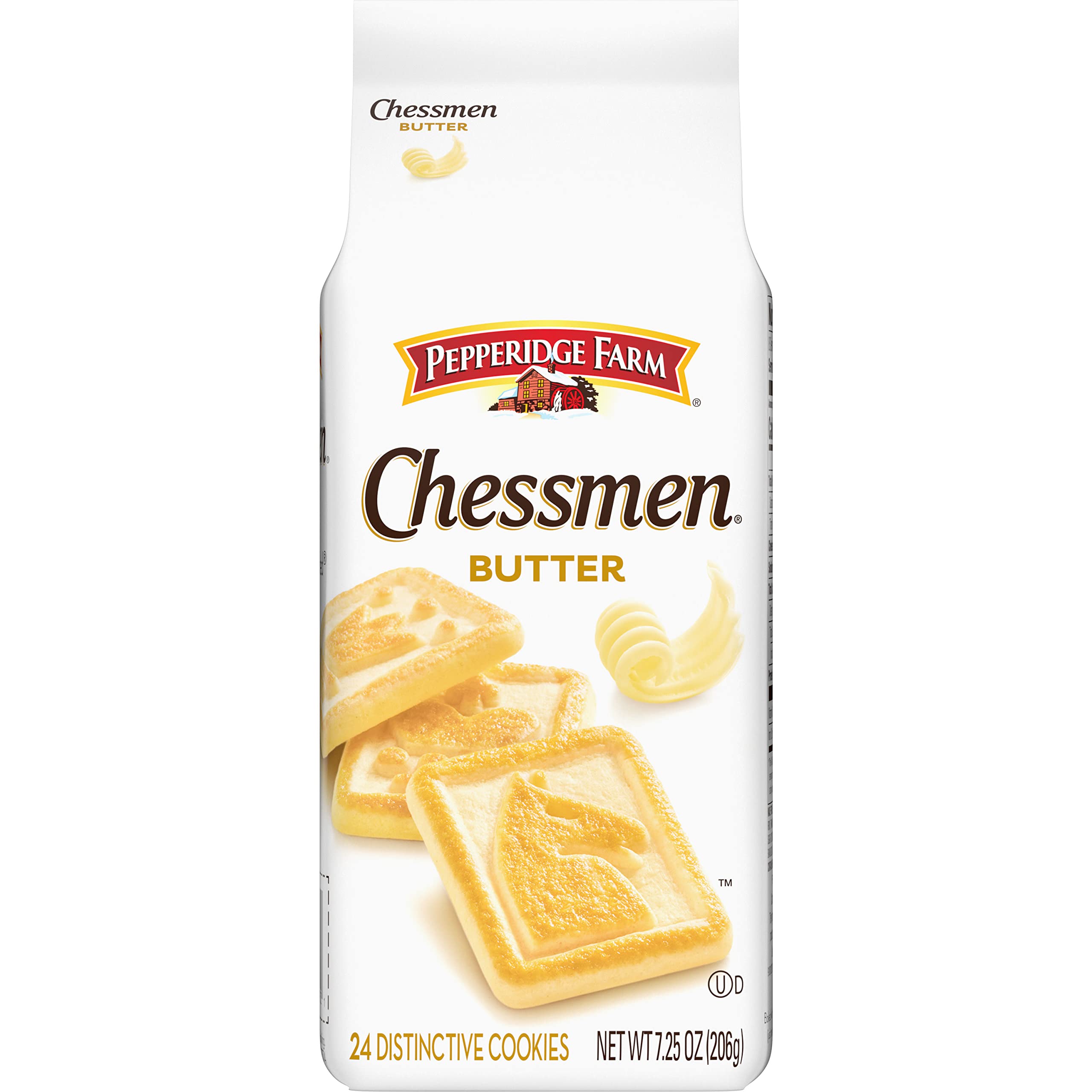 Pepperidge Farm Chessmen Butter Cookies - 7.25oz (24 Cookies) - Pack of 24 - Rich Buttery Shortbread Cookies for Holiday Gifts, Tea Time & Party Snacks