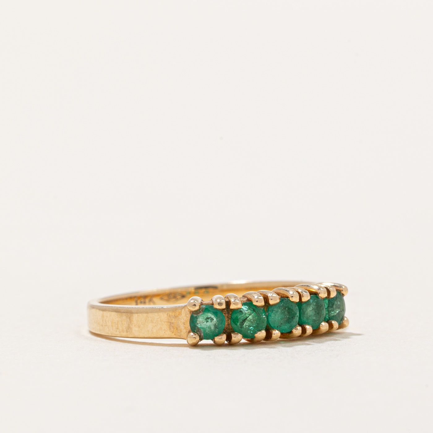 0.25ctw Five Stone Emerald Ring - Size 6.25 | Dainty Green Gemstone Jewelry for Women | Perfect for Engagement, Anniversary & Everyday Elegance