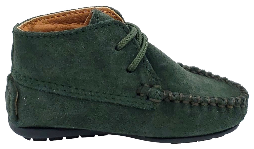 **Atlanta Moccasin Suede Booties for Girls and Boys – Soft & Comfortable Hunter Green Kids' Shoes for School, Play & Outdoor Adventures**