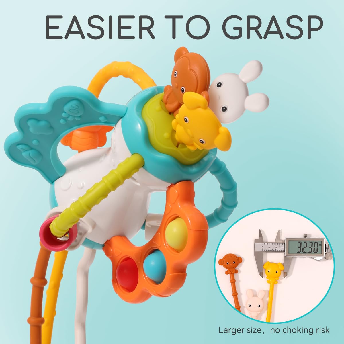 **Montessori Airplane Travel Toys for Toddlers 1-3 Years - Sensory Pull String Baby Toys for Boys & Girls 6-12 Months - Silicone Car Seat & Stroller Essentials - Perfect for Long Flights & Road Trips**