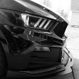 2015-2017 Mustang Front Chin Splitter with 2 Support Rods - Compatible with Roush Bumpers | Aggressive Styling & Enhanced Aerodynamics for Street & Track Performance
