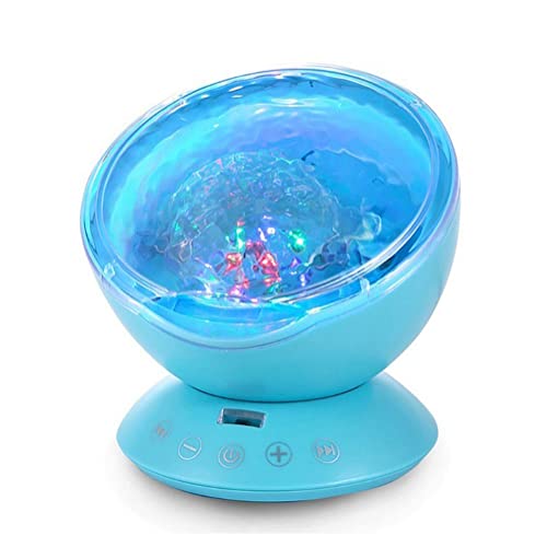 SHIJIANX Dream Ocean Projection Night Light - USB Remote Control LED Bedside Lamp with Water Wave & Music Player, Timer Setting - Perfect for Kids Room, Nursery, Relaxation & Sleep Therapy