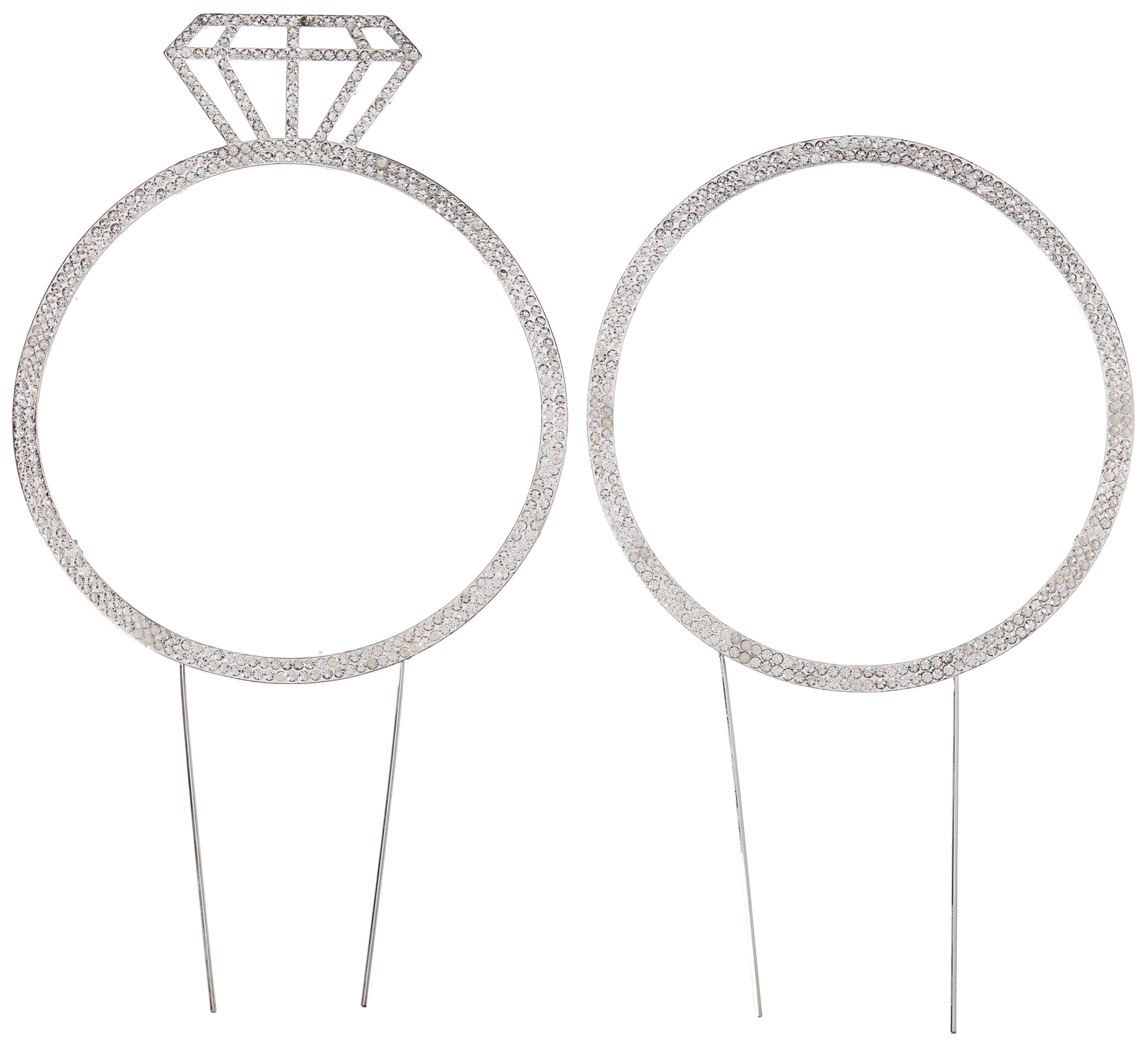 Elegant Rhinestone Cake Topper Rings Set for Wedding, Birthday & Anniversary Cakes – Unik Occasions