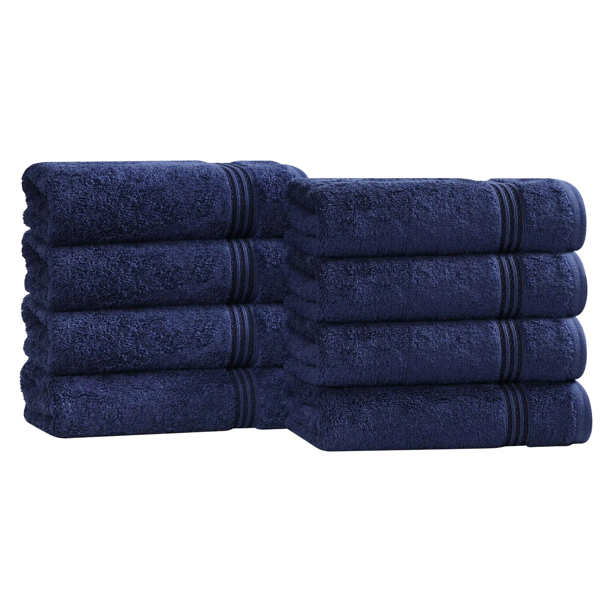 Premium 100% Egyptian Cotton Plush Hand Towels - Ultra Soft & Absorbent Bath Towel Set of 8 for Bathroom, Kitchen & Spa Luxury (24x16 Inches)