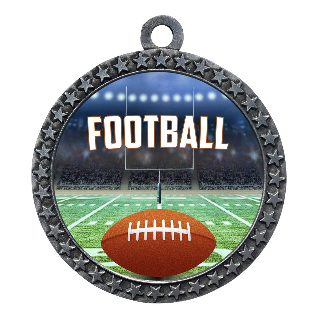 1-50 Pack Silver Football Medals with Neck Ribbon - Trophy Awards for Sports Tournaments, Prizes & Gifts - Perfect for Soccer Competitions, Youth Leagues & Championship Ceremonies